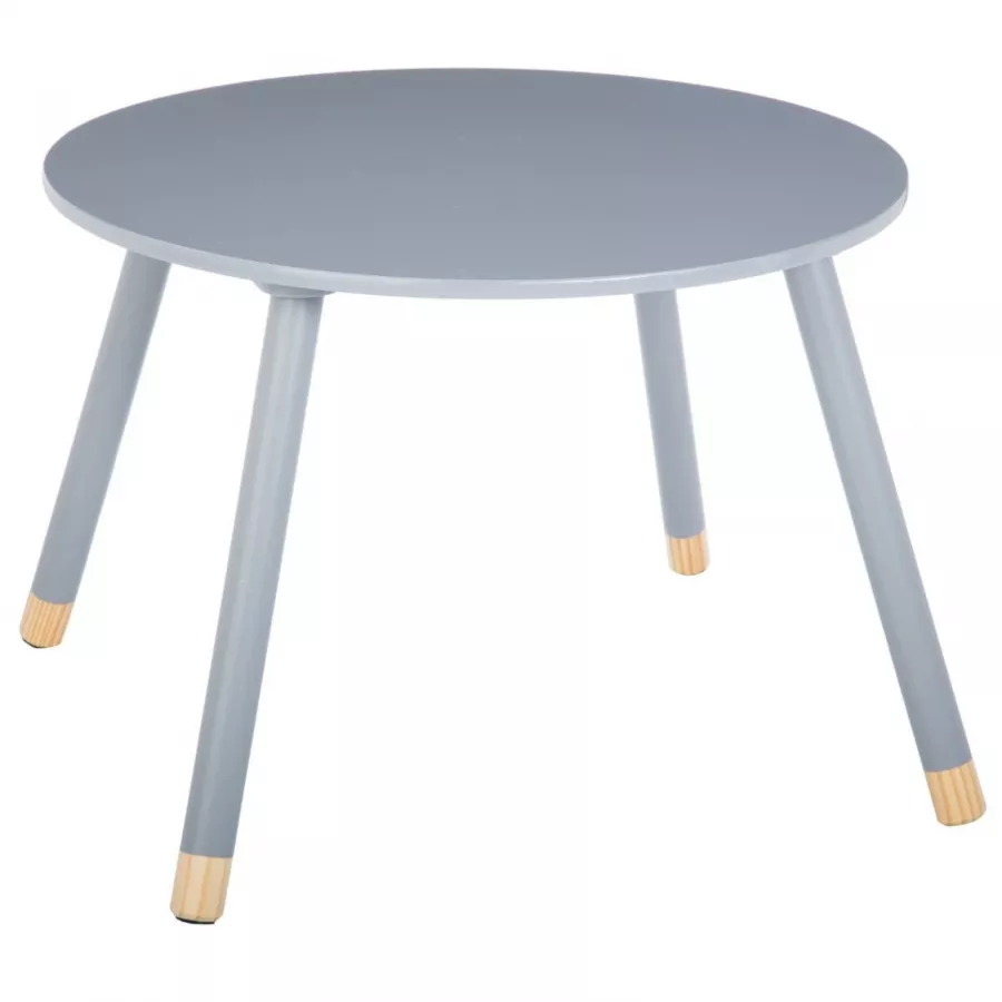 Tavolino rotondo per bambini 60 cm in legno grigio - Sweety