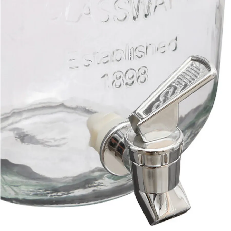 Dispensatore Bevande A Gravit&agrave; GICOS - 3,7 Litri In Vetro E Metallo Per Casa E Party