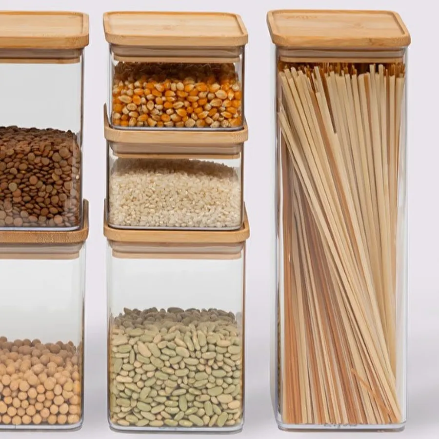 Contenitore Per Pane In Bambù Naturale A Due Piani Con Coperchio E Tagliere - Regolabile, 35,5x22,5x34 Cm - 4