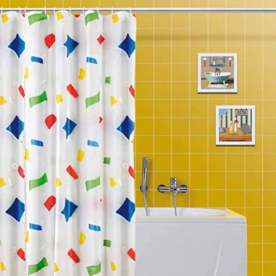 Tenda per doccia 180x200h cm con motivo multicolor