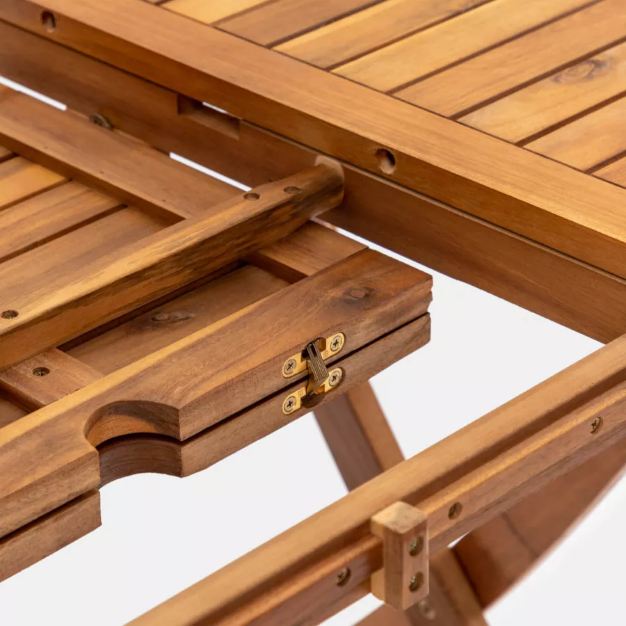 Set pranzo tavolo allungabile pieghevole 120/160x80 cm e 4 sedie con  braccioli in legno di