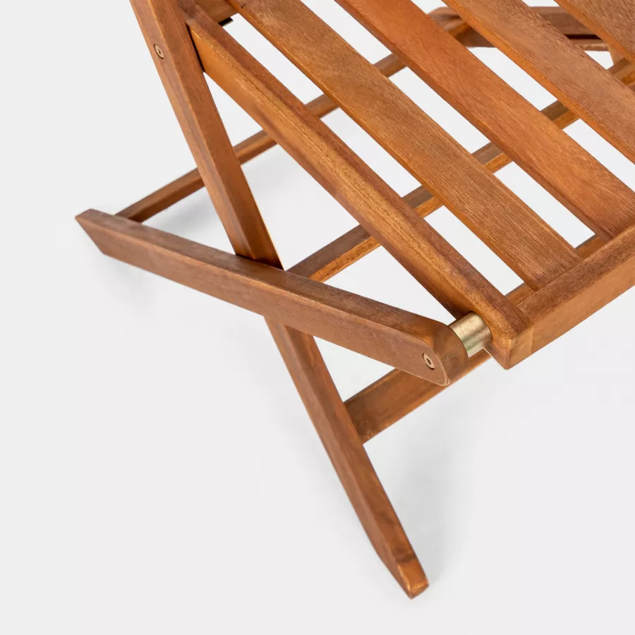 Set pranzo con tavolo 90x90 cm con 4 sedie pieghevoli in legno di acacia -  Paja