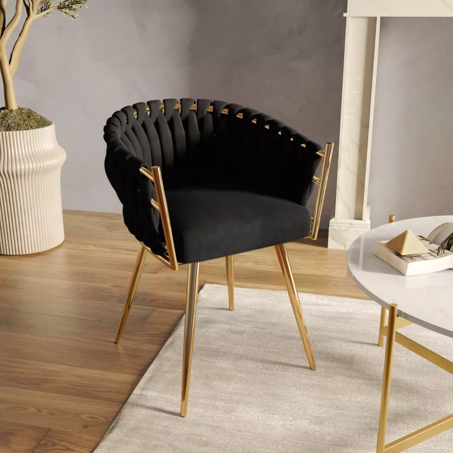Poltroncina Sedie Velluto Gambe Oro WS DESIGN Sedia Velvet In