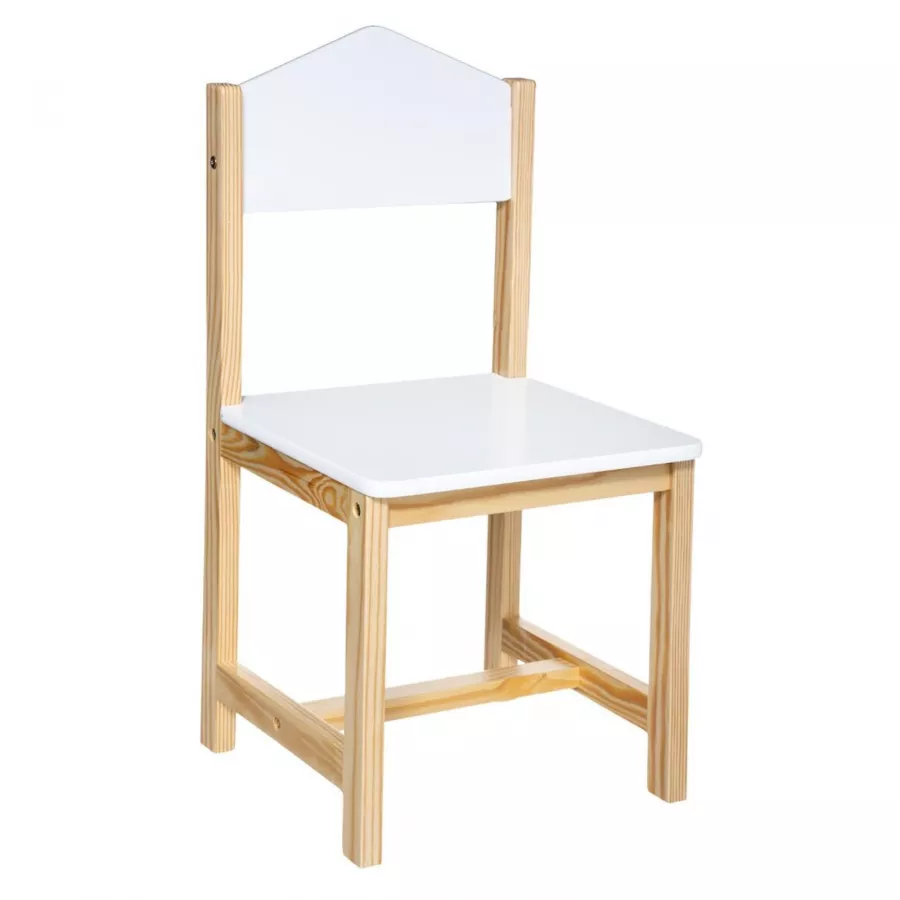 Sedia per bambini 28x59h cm in legno bianco e legno di pino - Kids