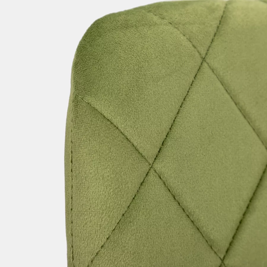 Set 4 sedie in velluto trapuntato verde con gambe nere - Zilch