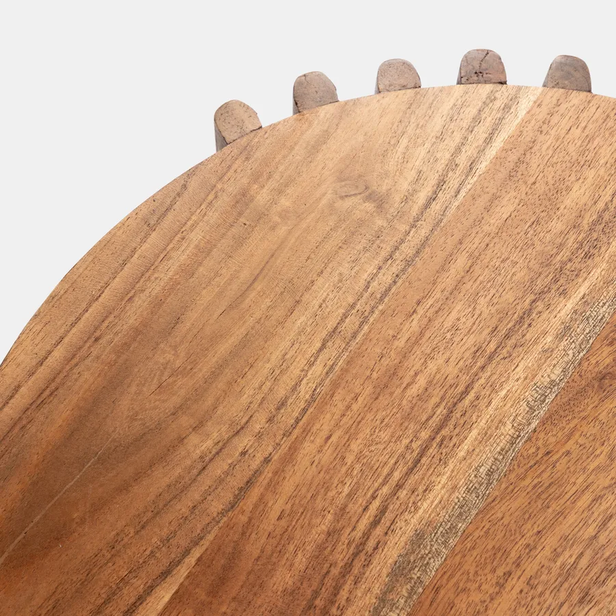 Tavolino Corona In Pino Massello - 45x94x56 Cm - Design Rustico E Naturale - Foto 3