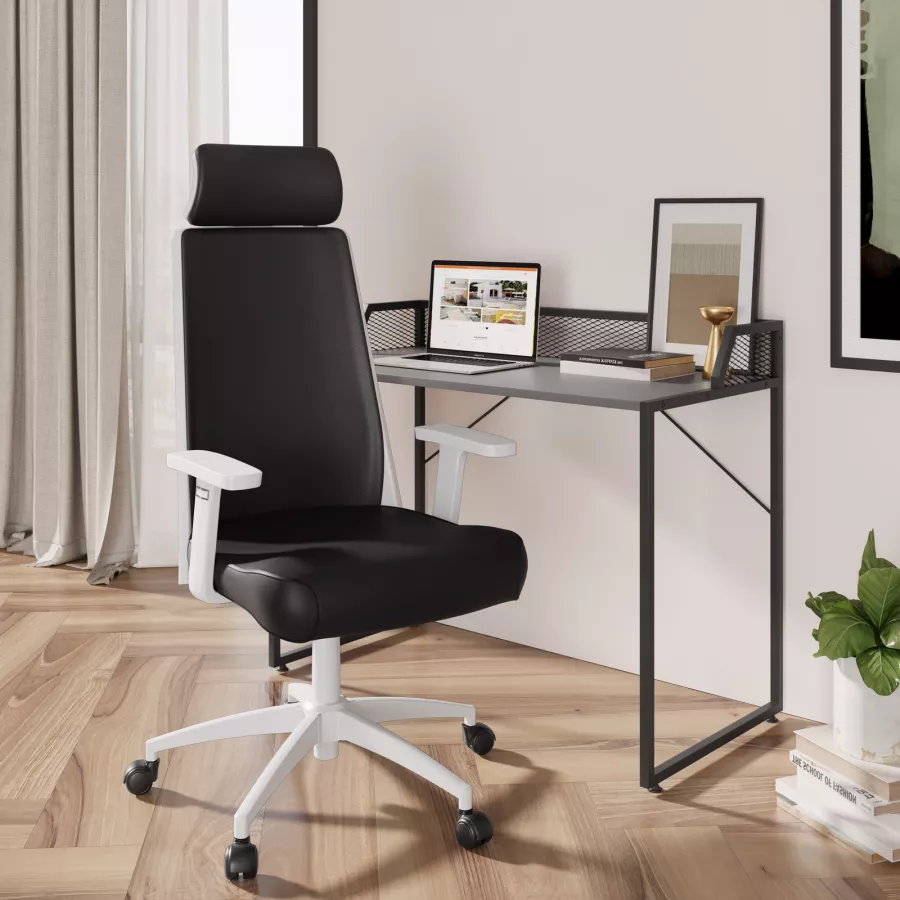 Sedia Da Ufficio Girevole Ergonomica Senza Braccioli, Con Supporto Lombare E Rotelle, Per Piccoli Spazi