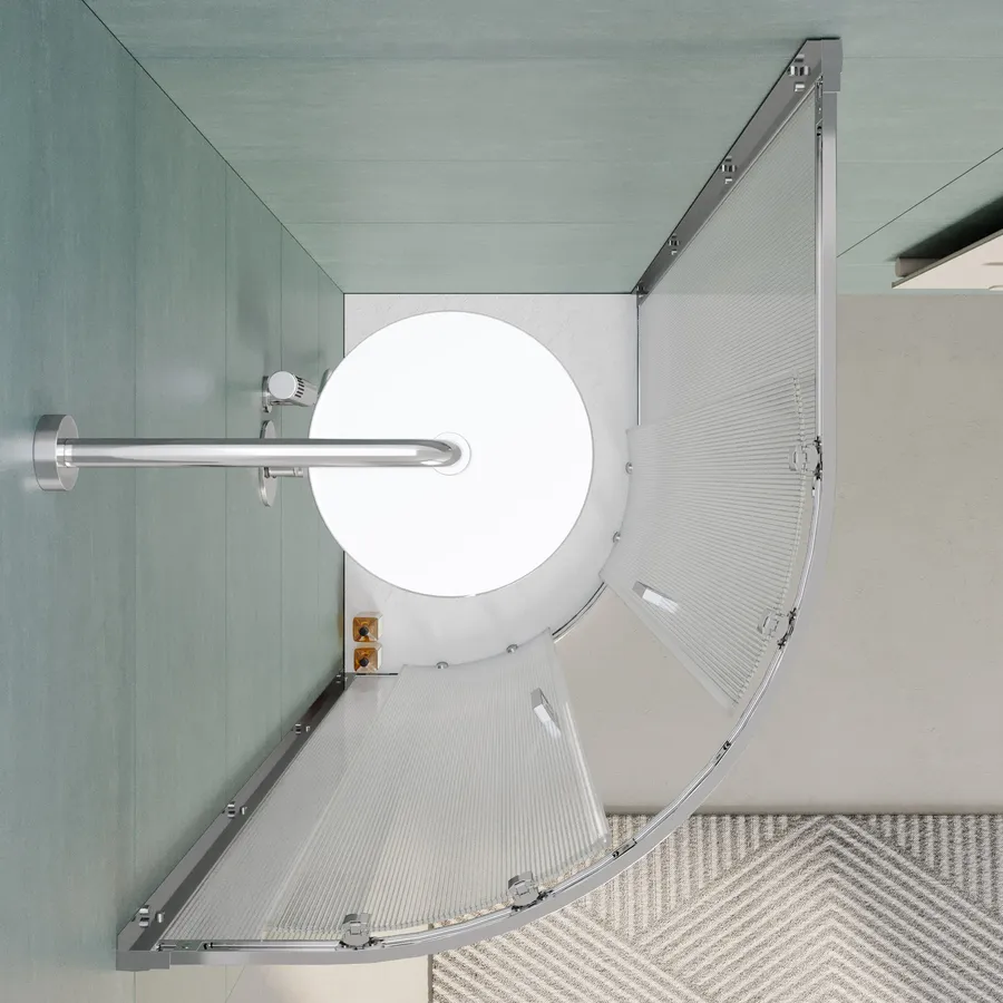 Box Doccia Semicircolare 90x90x198cm Mod. Alabama - Vetro 6mm, Made In Italy - Foto 6