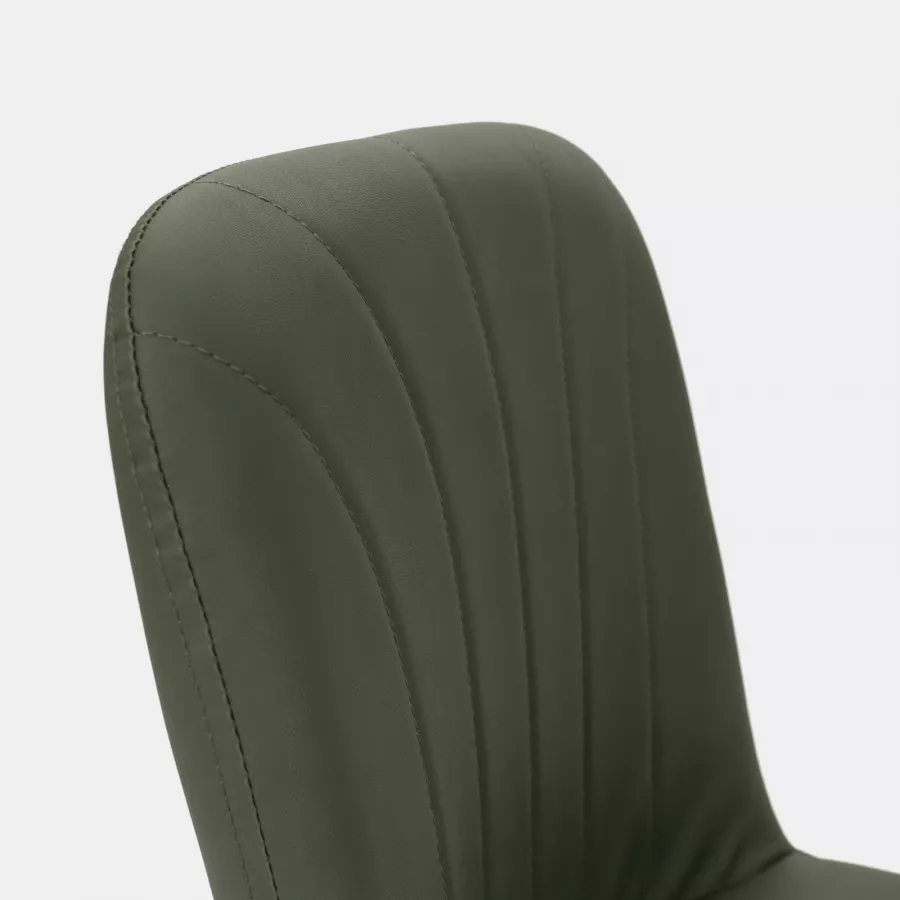 Set 4 sedie da interni imbottite in similpelle verde scuro - Knos