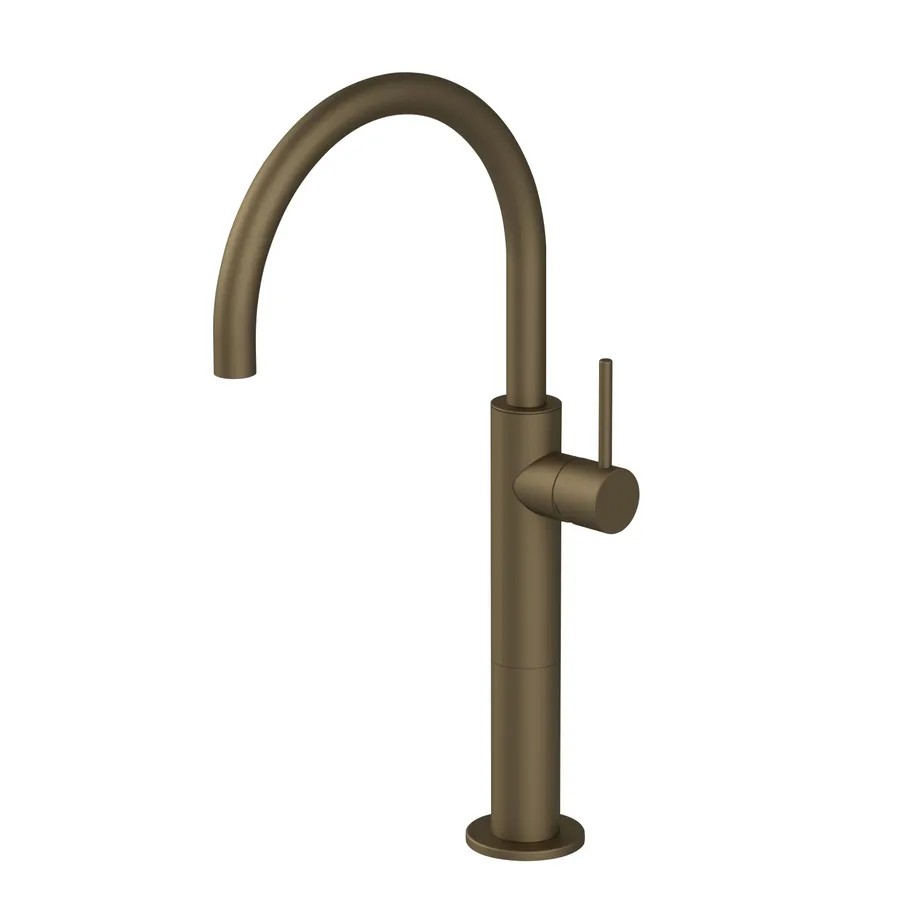 Rubinetto Lavabo Bagno Monocomando - Miscelatore In Ottone Antico Con Becco Girevole - Foto 4