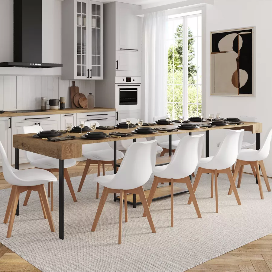 RAGABA ASHME Consolle In Frassino E MDF – 105x35x74 Cm – Azzurro Gentile, Legno Certificato FSC
