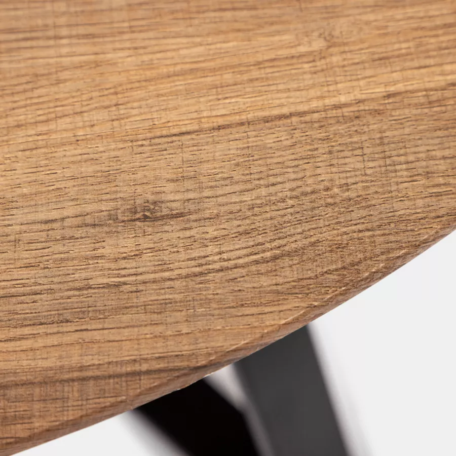 Mendler Tavolino Rotondo HWC-M61 In Laminato HPL E Legno Massello - Diametro 80cm, Resistente Al Calore E Ai Graffi, Gambe Scure Effetto Palissandro