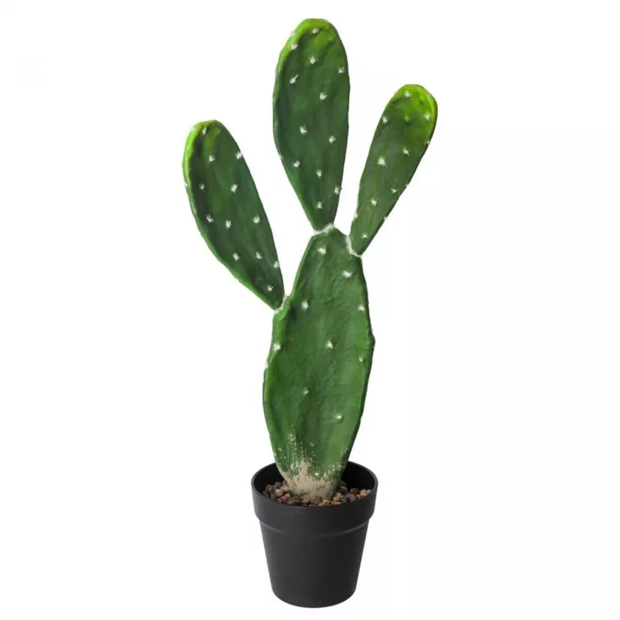 Pianta finta cactus in vaso 57h cm