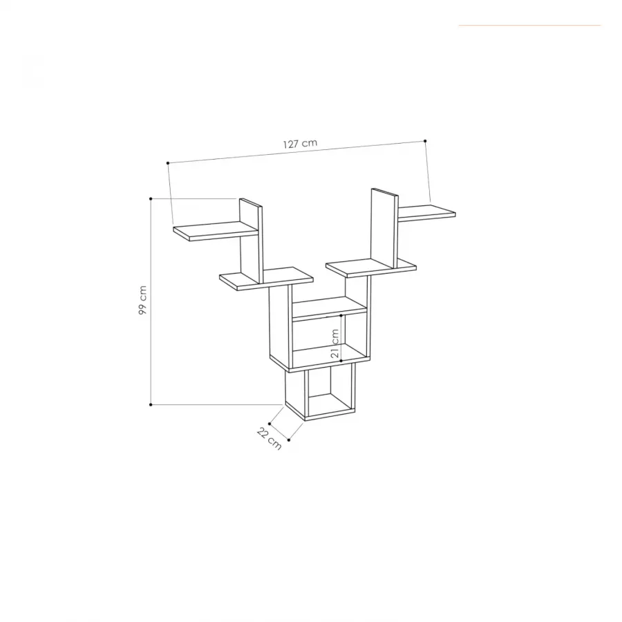 Libreria 32x167h cm in legno bianco 5 ripiani - Kantiko