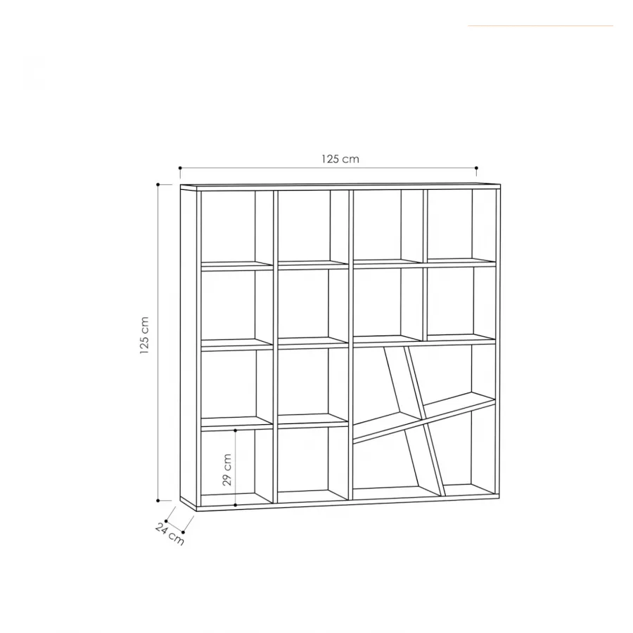 Libreria 125x129h cm in legno bianco - Kantiko