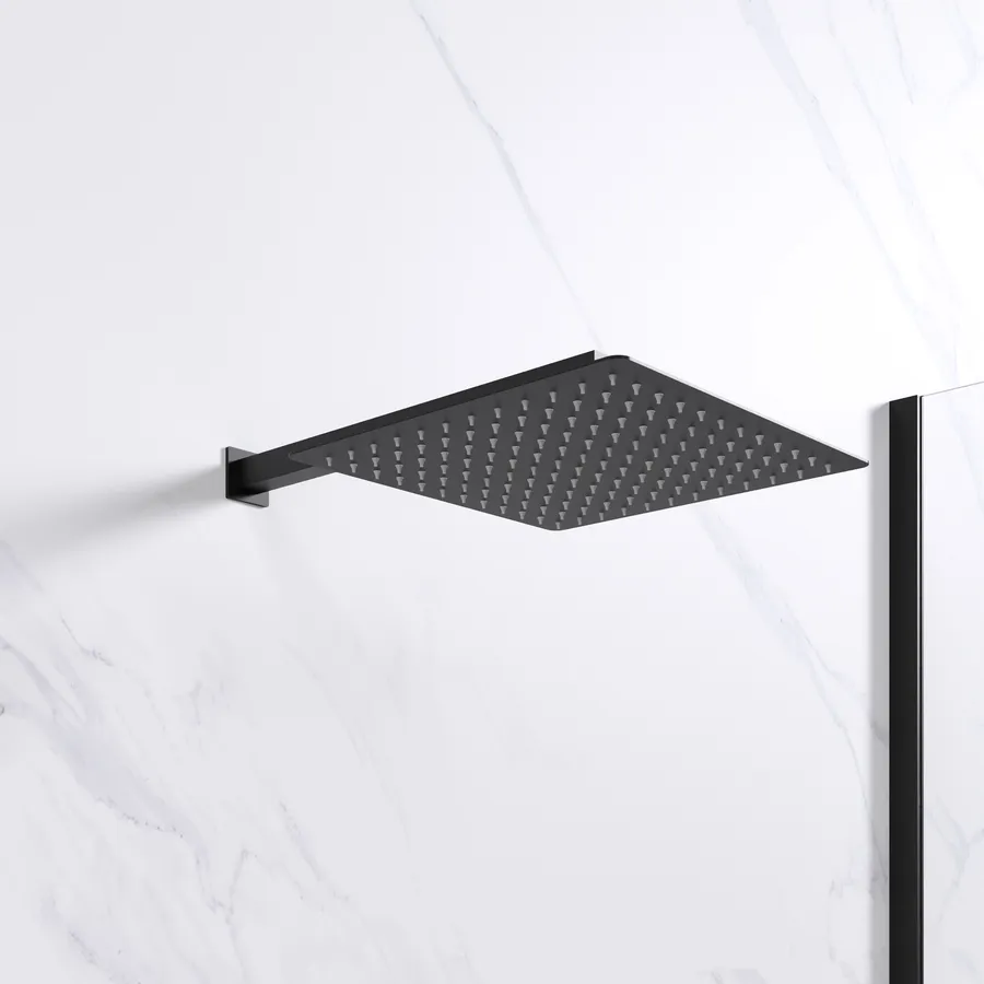 BESy Soffione Doccia A Pioggia Quadrato 40,6 Cm - Ultra Sottile In Acciaio Inox, Ad Alta Pressione, Con Ugelli In Silicone Autopulente - 2