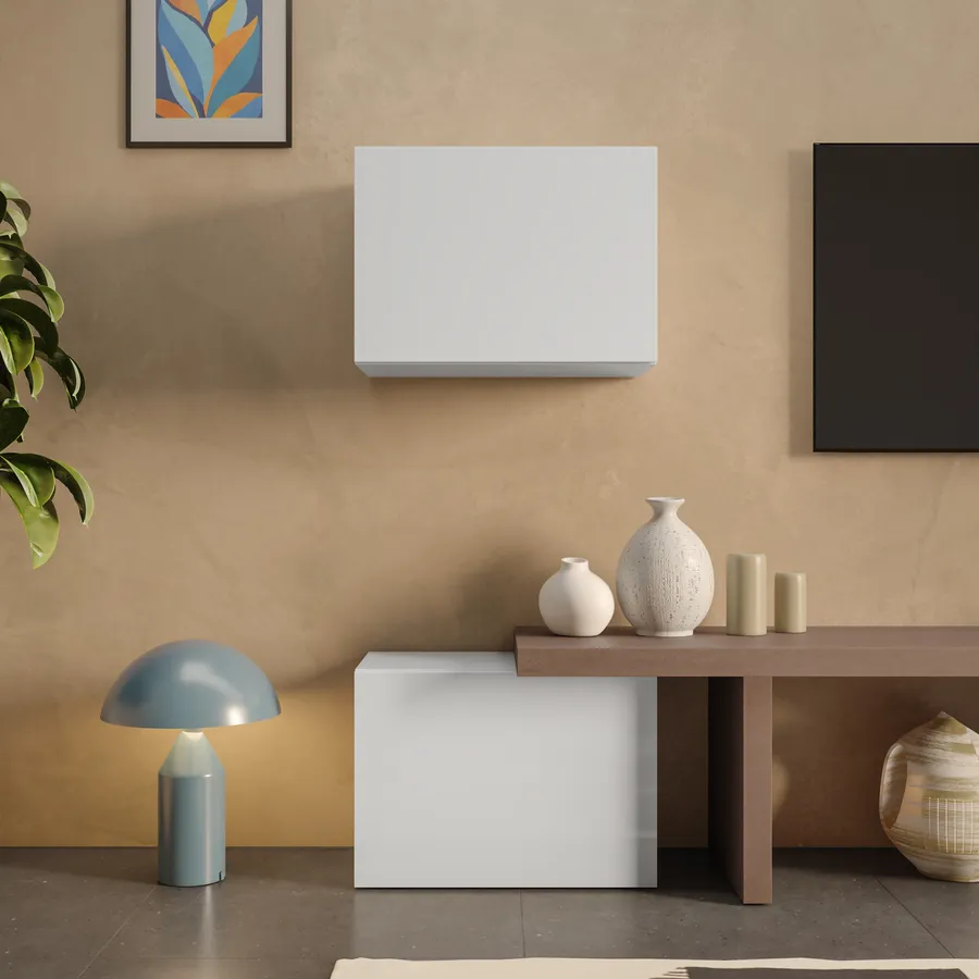 Modulo da terra 55x40h cm bianco lucido con anta reversibile Clary