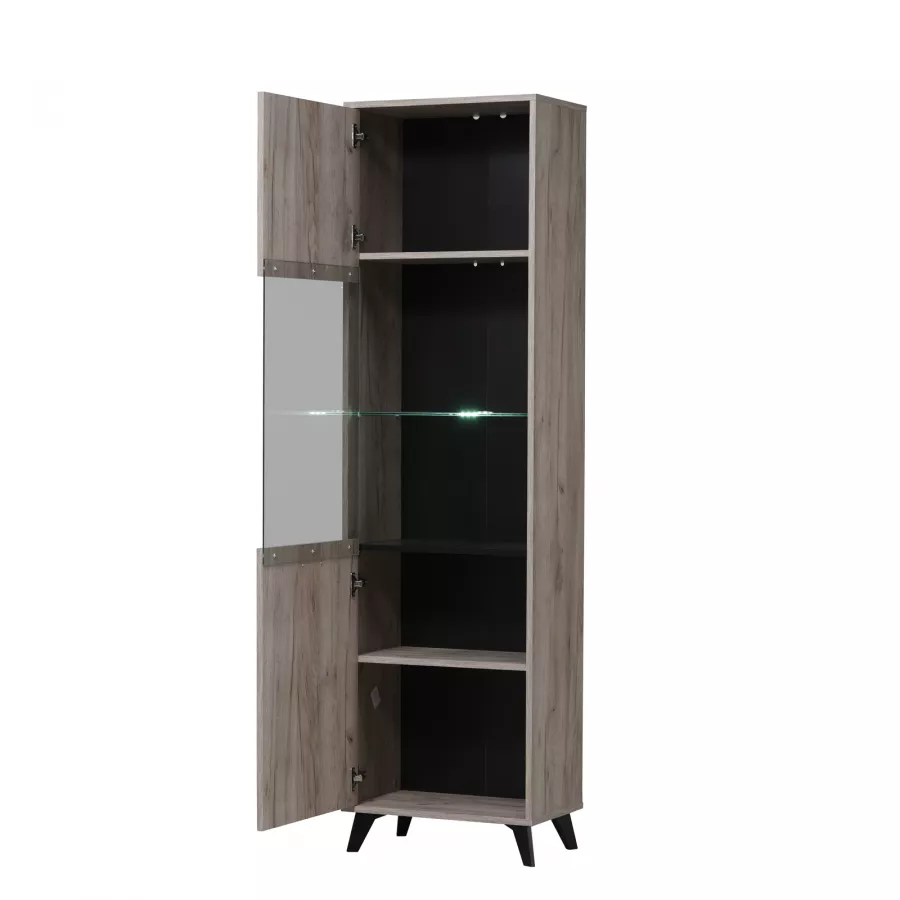 Mobile da ingresso 54x192 h cm con anta in legno rovere deserto e