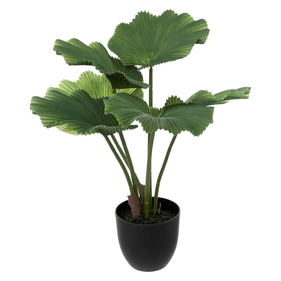 Ting's Time Palma Artificiale 1,5m Con 12 Tronchi - Pianta Finta Tropicale In Vaso Nero, Set Da 4, Per Esterno, Patio E Ufficio - 2