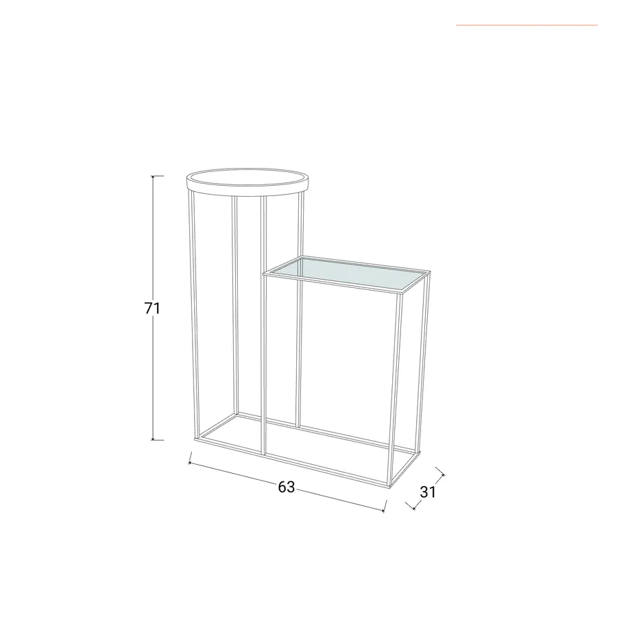 Tavolo Oro E Vetro Tavolino Art Deco In Metallo Oro E Vetro - 39x55x39 Cm, Con Ripiano Specchio Tavolino Specchio