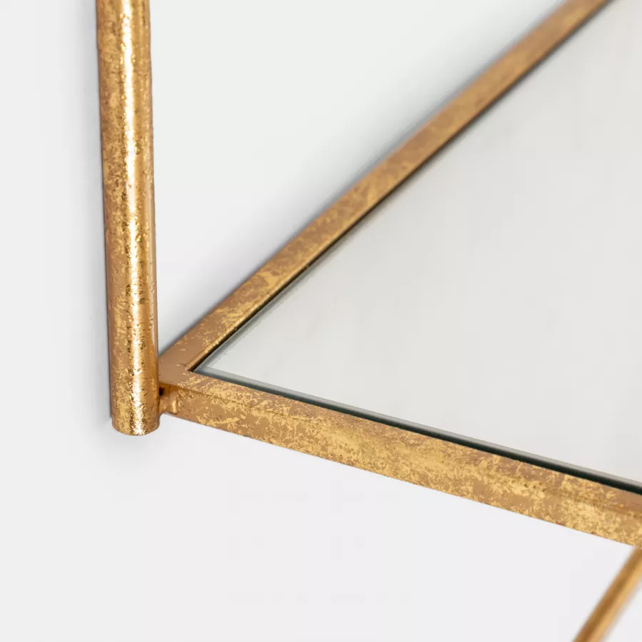 Mensola 50x15 cm in metallo oro con 3 ripiani - Trefel
