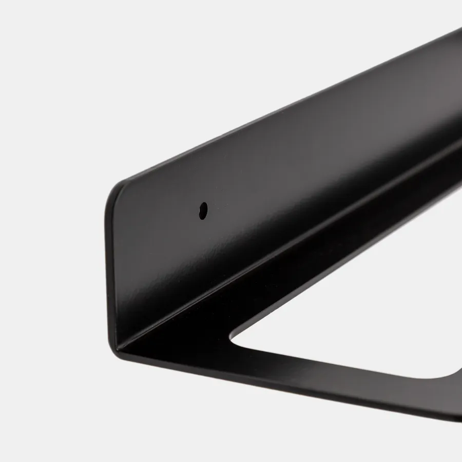 BESy Mensola Da Bagno 2 Ripiani In Vetro Temperato - 38x16x41 Cm - Con Barra Porta Asciugamani - Finitura Nera Opaca - 2