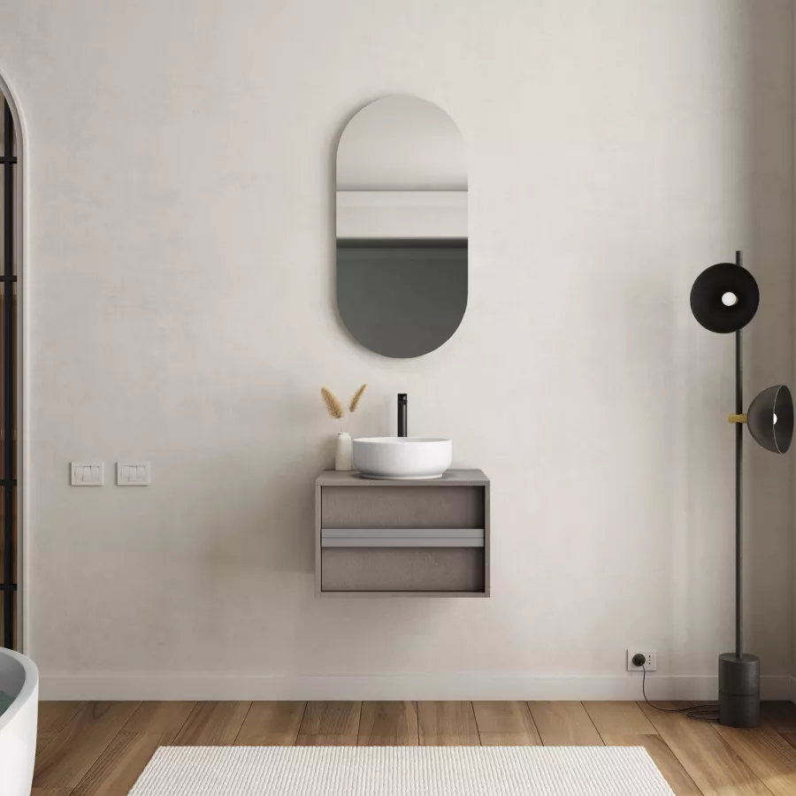 Arredo bagno con colonna pensile e portalavabo Lume 14