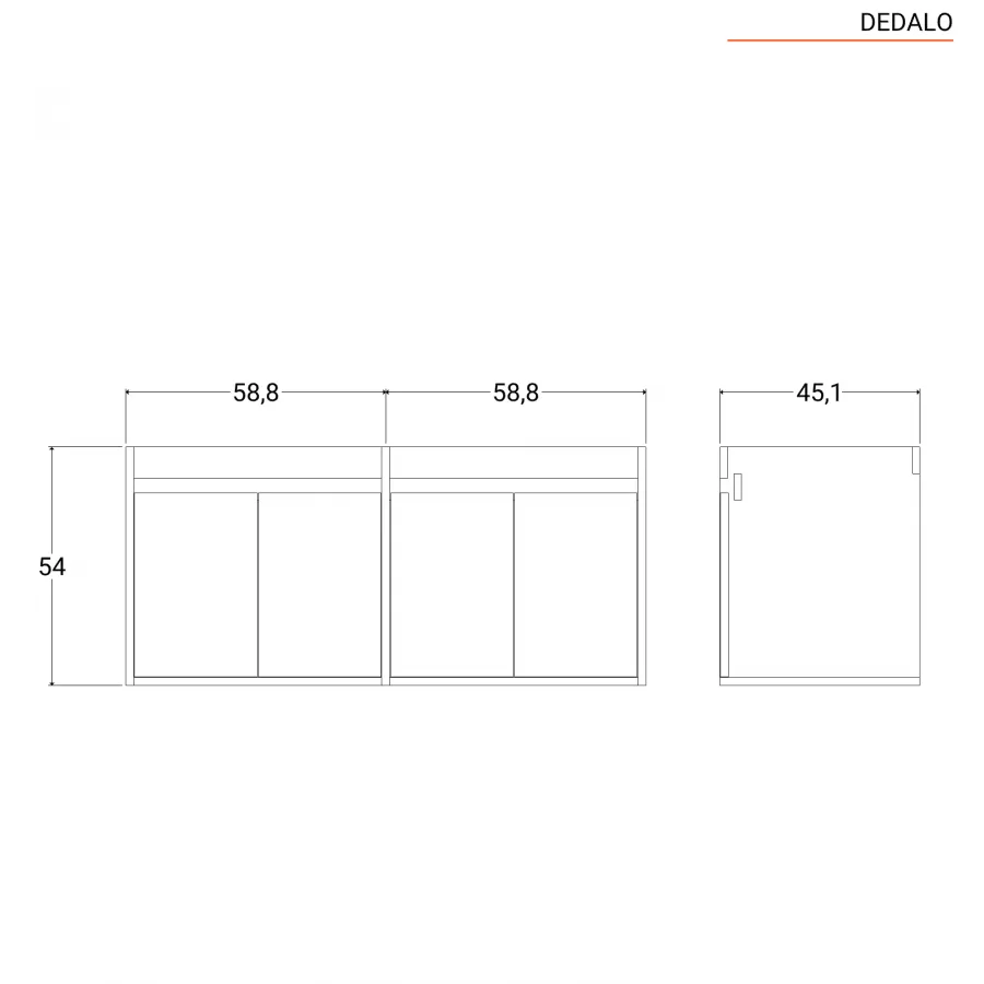 Mobile bagno sospeso 120 cm con ante bianco opaco e specchi - Dedalo