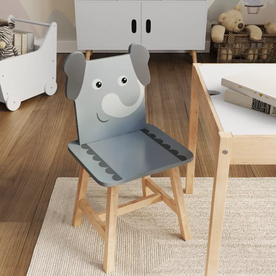 sedia per bambini elefante, giocattoli in legno