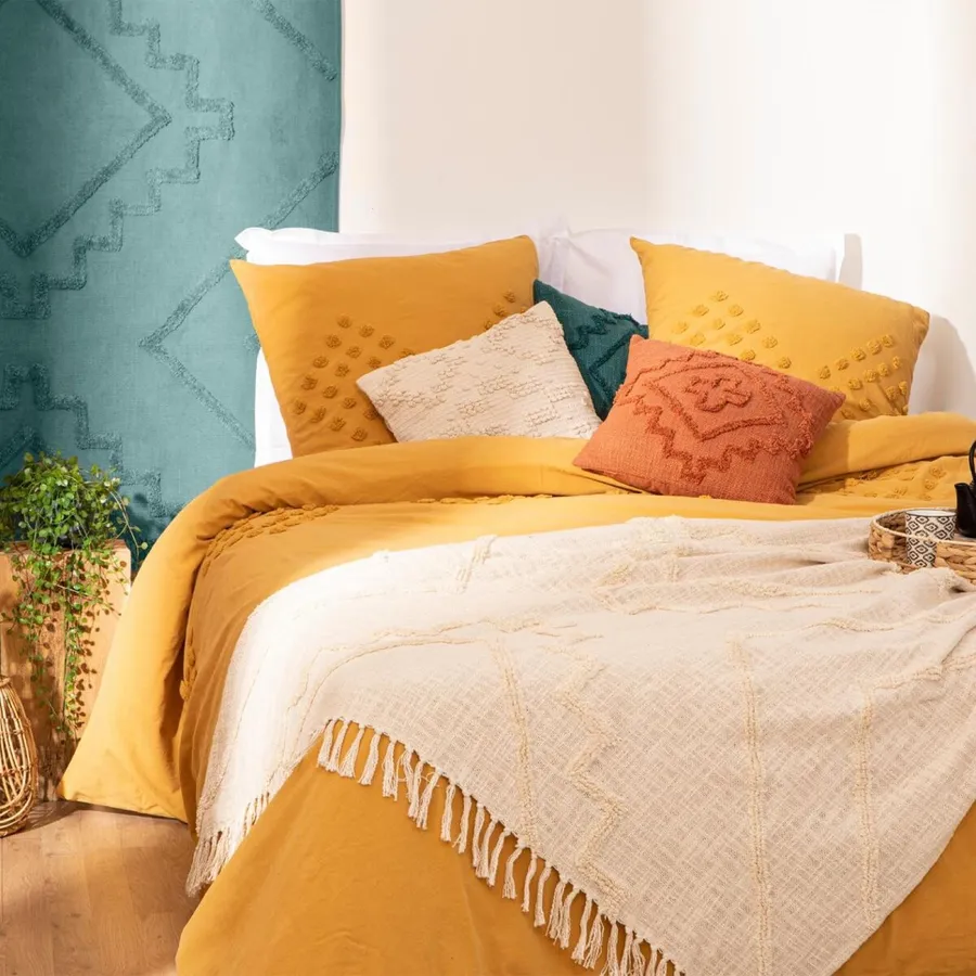 Copriletto In Cotone Avorio Pilar – 260x260 Cm, Elegante E Pré-Lavato, Perfetto Per Letto Matrimoniale 180x200