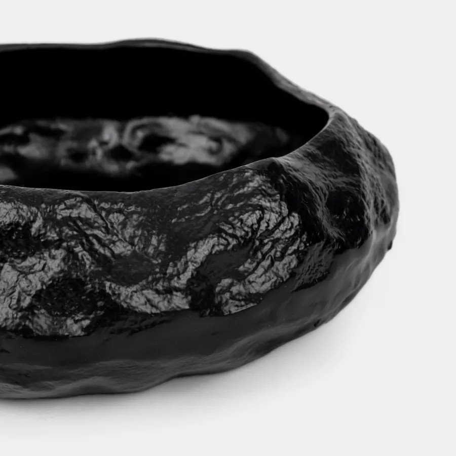 Sottovaso decorativo rotondo 28 cm in alluminio nero