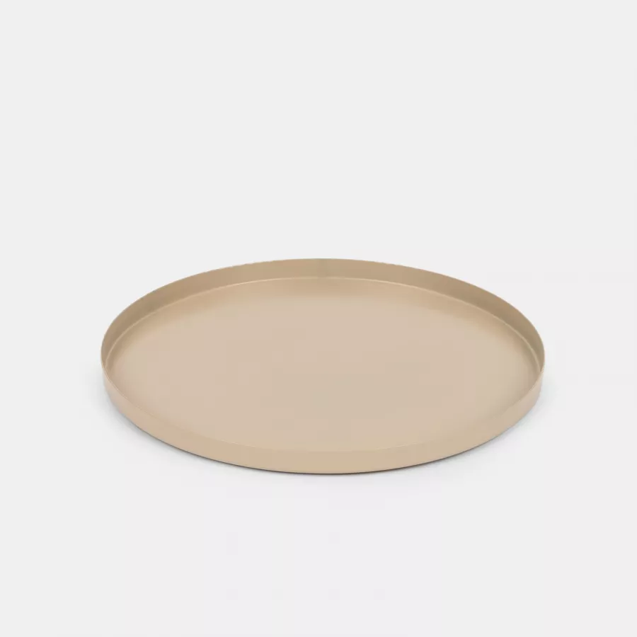 Vassoio D 30 cm in metallo beige