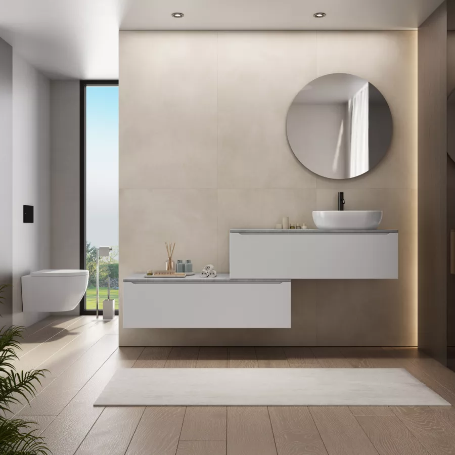 Mobile Da Bagno Priano Con Anta - Bianco, Montaggio A Parete, 50x30x14 Cm, Design Moderno - Foto 12