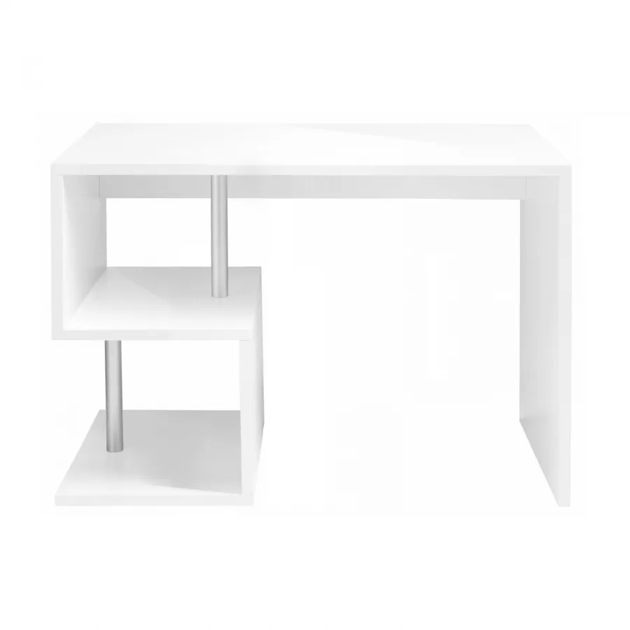 Scrivania 100x50 cm design moderno in legno bianco lucido - Caless