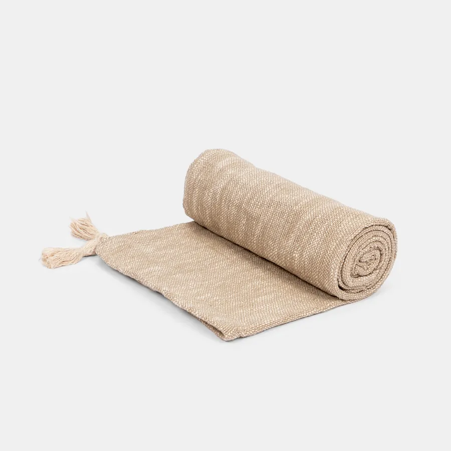 Bedding Home Coperta In Maglia Con Nappe - Morbida E Calda, 110x150 Cm, Colore Beige, Per Divano, Letto E Auto