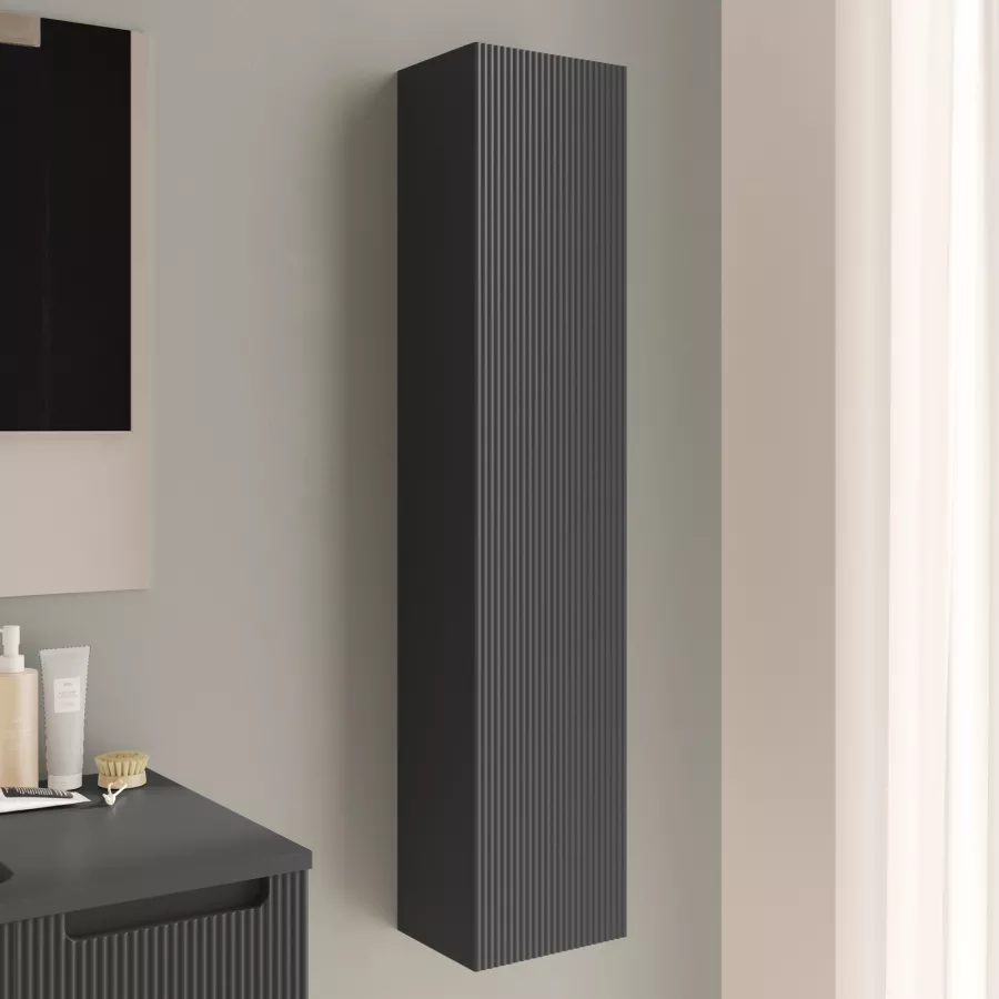 Colonna bagno sospesa 120 h cm grigio notte cannettato - Konai