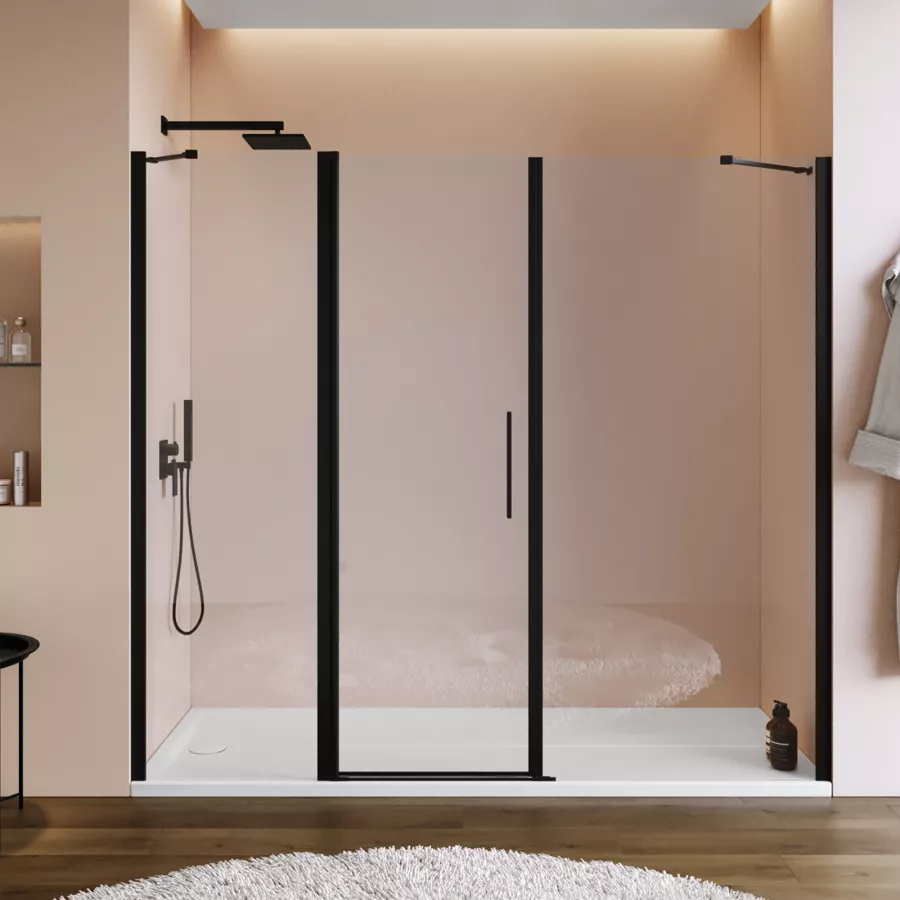 Mobile bagno sospeso 100 cm antracite e rovere europeo per lavabo  d'appoggio con specchio - Julia