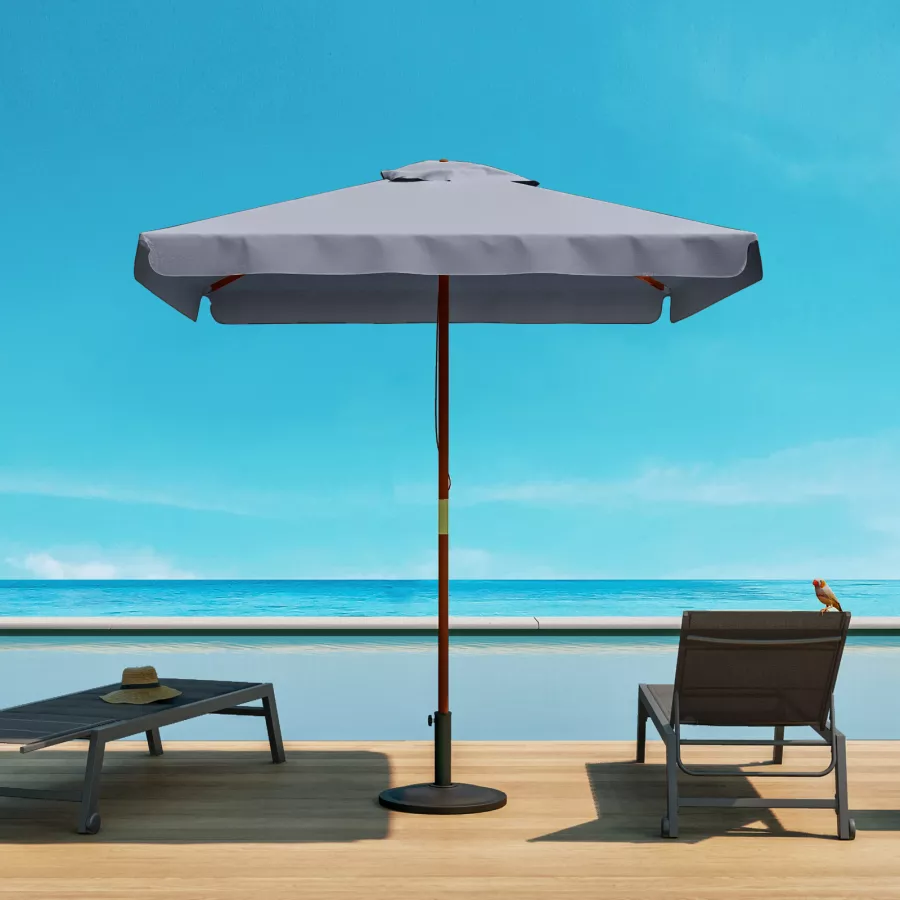 FRANKYSTAR Ombrellone A Mezzaluna Mezza Luna 3x1.5 M, Alluminio E Poliestere, Per Balcone E Terrazzo