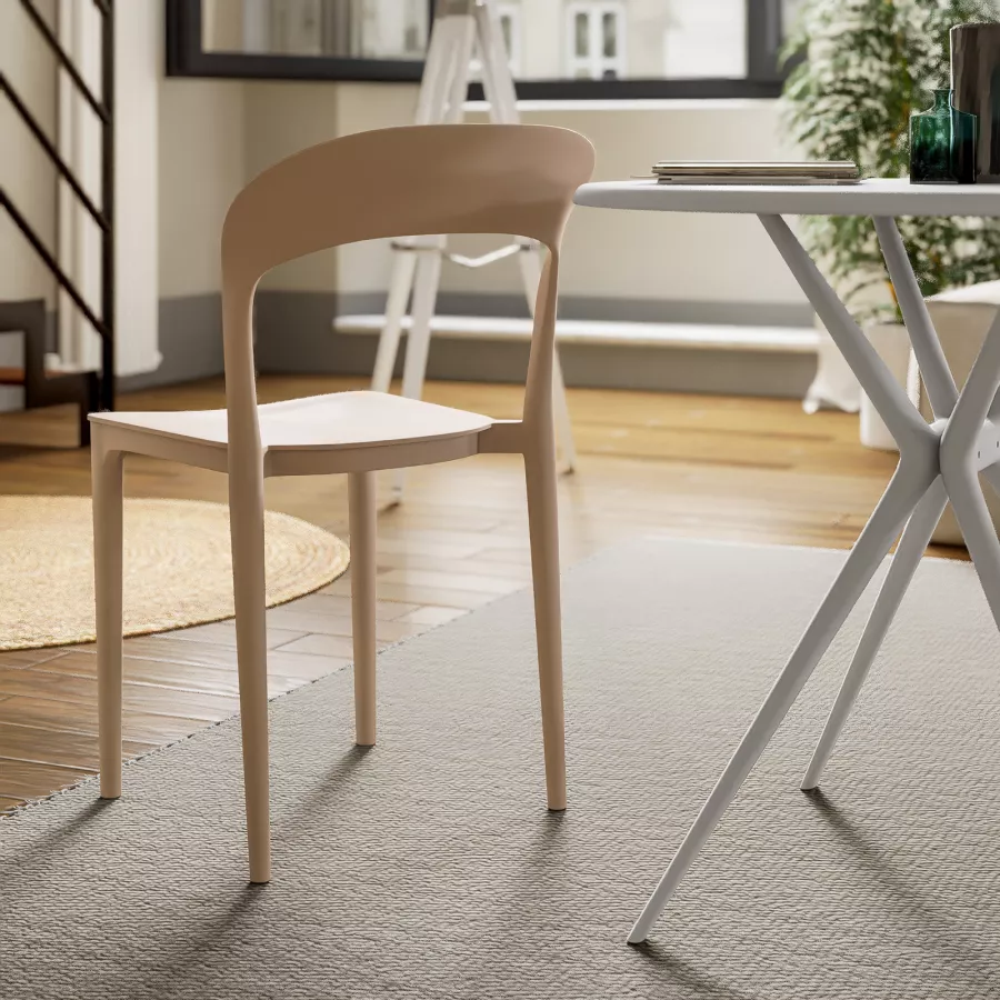 Set 4 Sedie Volga In Polipropilene - Impilabili, Per Interno Ed Esterno | Design Italiano, Resistente E Comodo