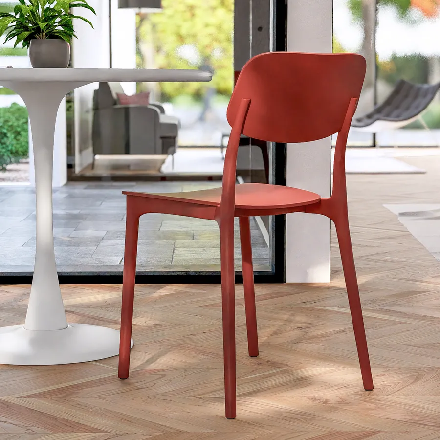 Sedia impilabile in polipropilene rosso Istria