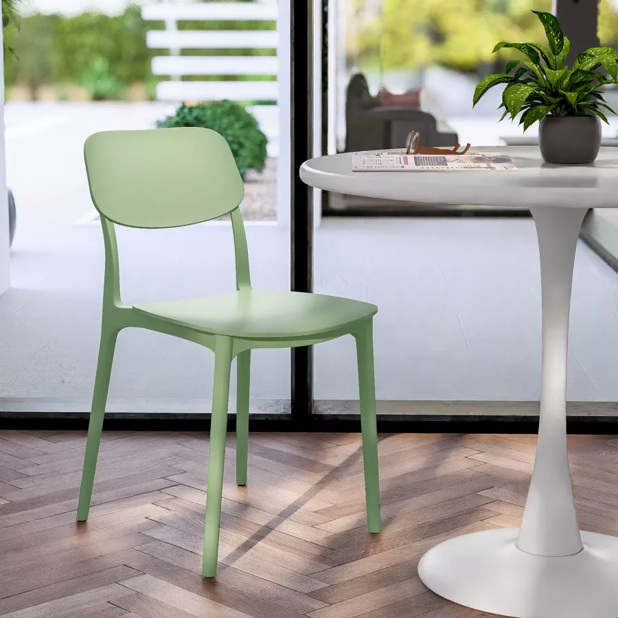 Sedia Impilabile In Plastica Nera Plasta - Design Moderno, Pratica Per Casa E Ufficio - Foto 7