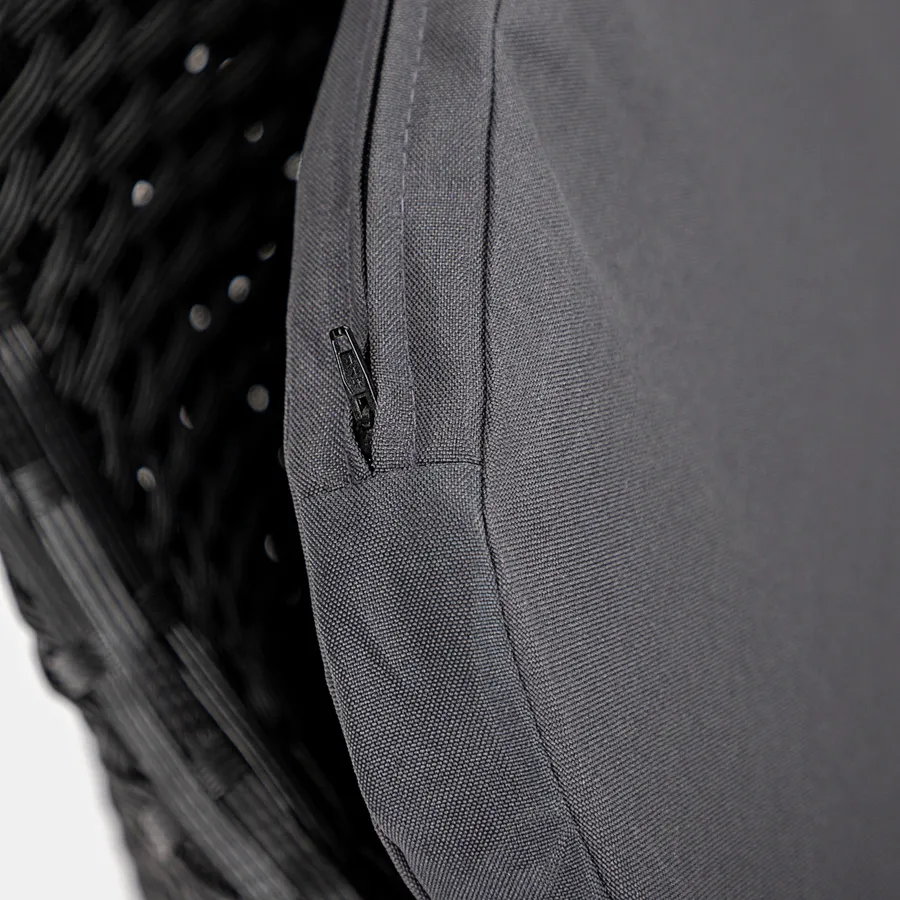 Poltrona A Sdraio Giardino In Polyrattan - Con Cuscini, 2 Posti, Nero - Foto 8