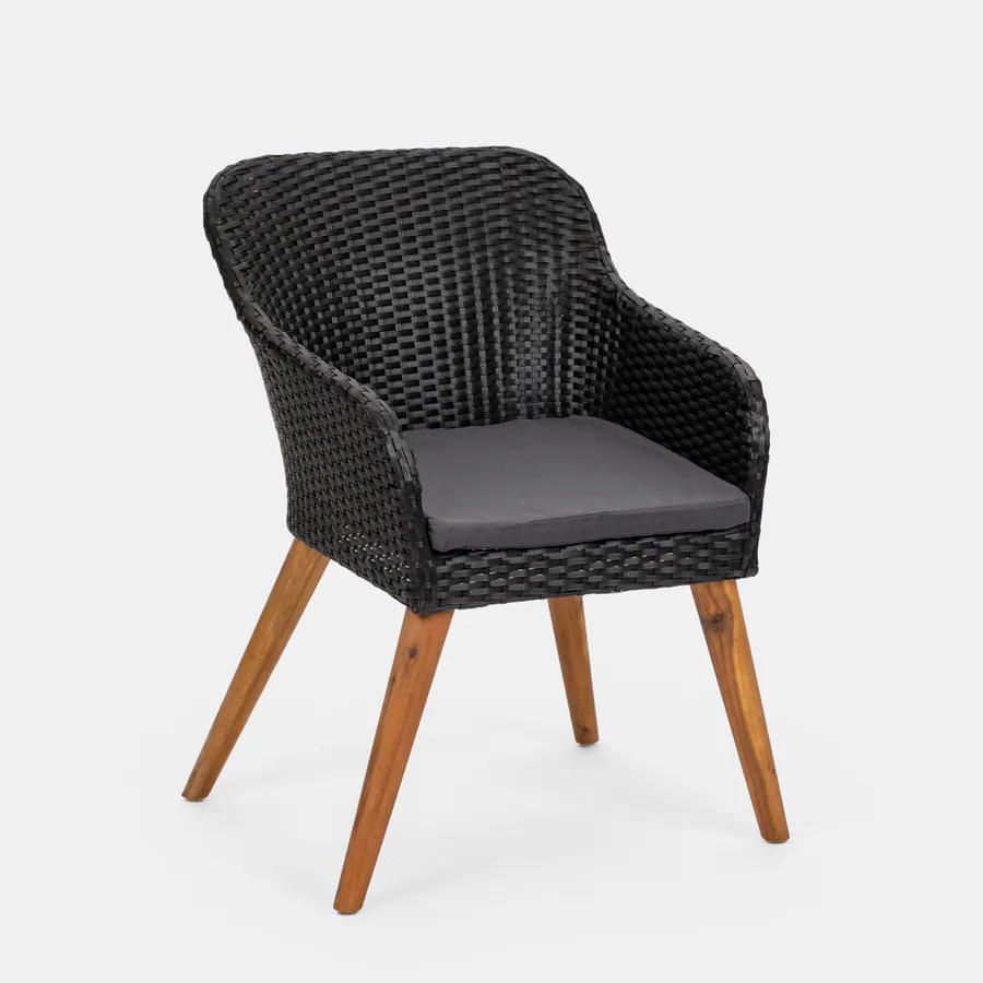 Mendler Set Di 2 Poltrone Da Giardino Halden In Polyrattan Antracite – Con Cuscini Sfoderabili, Struttura In Acciaio, Dimensioni 60x59x83cm - 4