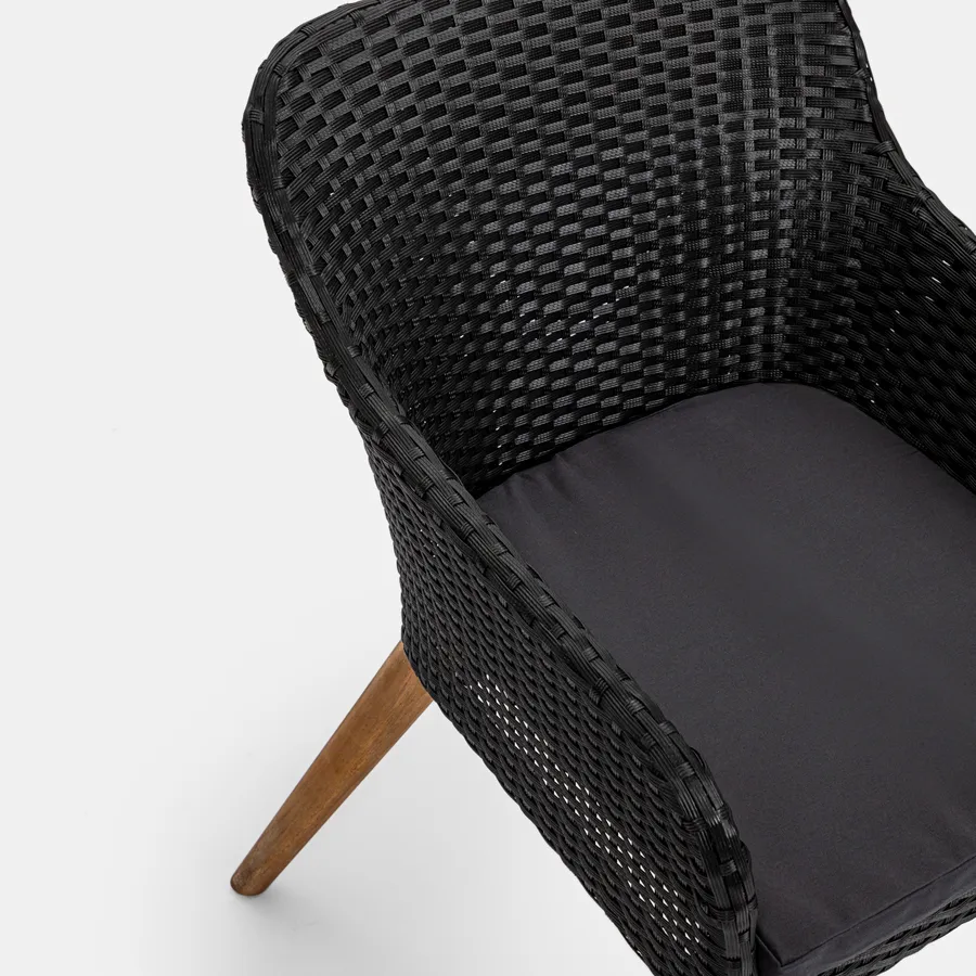 Mendler Set Di 2 Poltrone Da Giardino Halden In Polyrattan Antracite – Con Cuscini Sfoderabili, Struttura In Acciaio, Dimensioni 60x59x83cm - 2