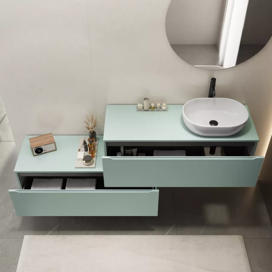 Arredo bagno con colonna pensile e portalavabo Lume 14