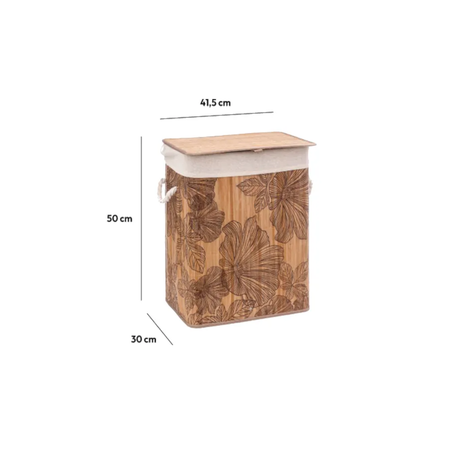 Naturoom Cesto Portaoggetti In Bambù Da 60L – Pieghevole E Resistente Per Bagno, Camera E Giochi