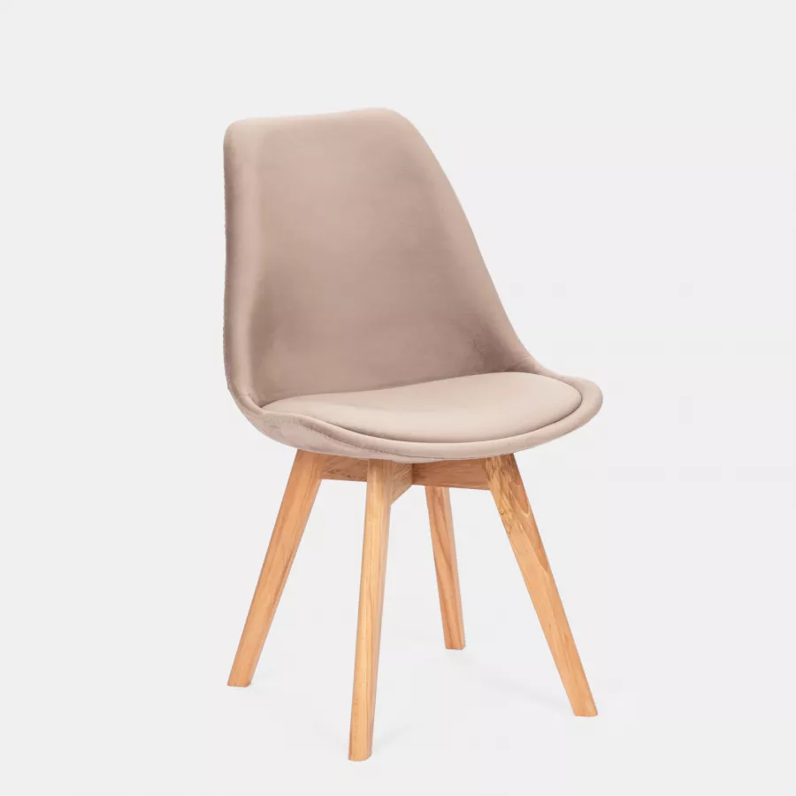 Set 4 sedie scandi bianche gambe in legno con cuscino - Alborg Plus