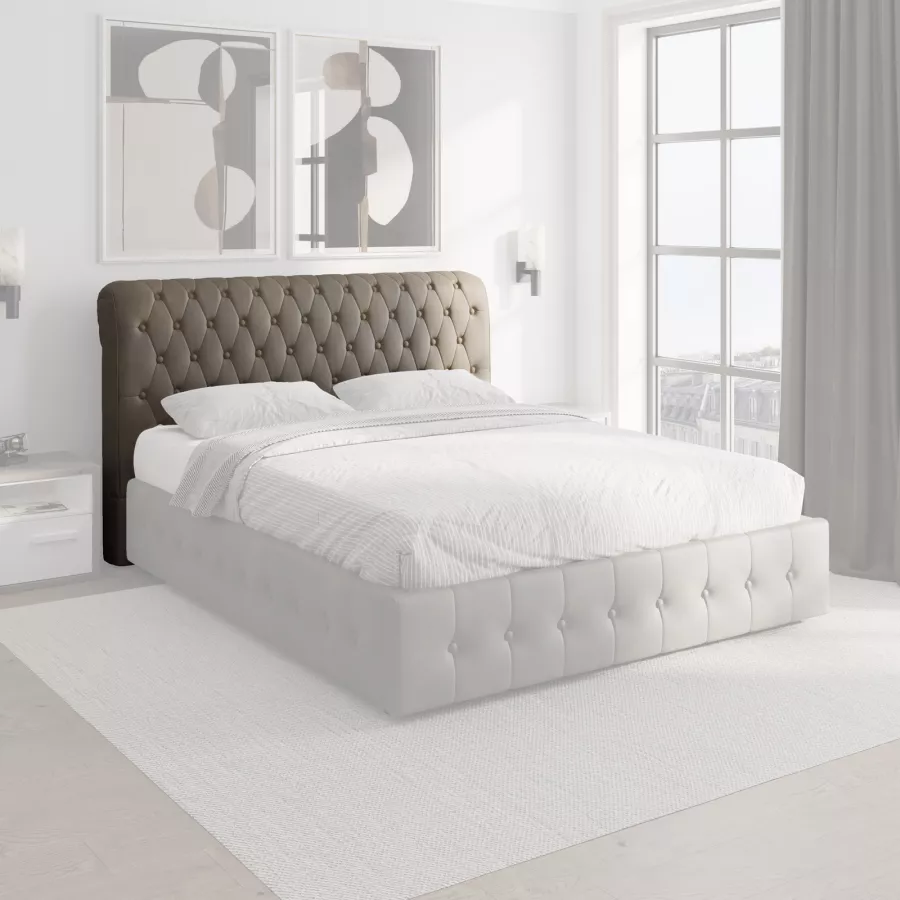 Testata imbottita per letto matrimoniale 177x115h cm in tessuto
