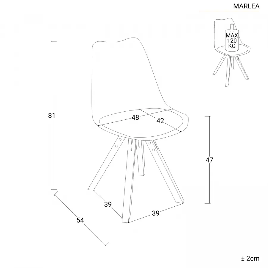 Set 4 sedie in similpelle verde con gambe legno - Marlea