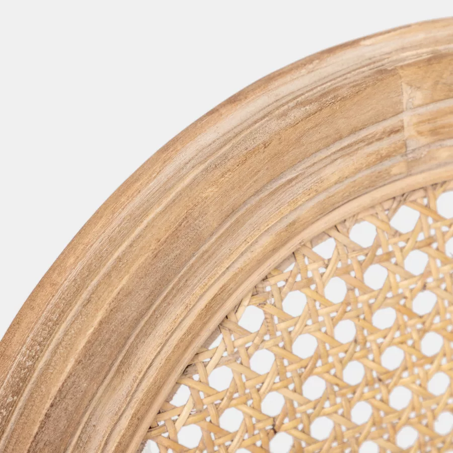 Poltrona in cotone e lino naturale con struttura in legno - Emilia